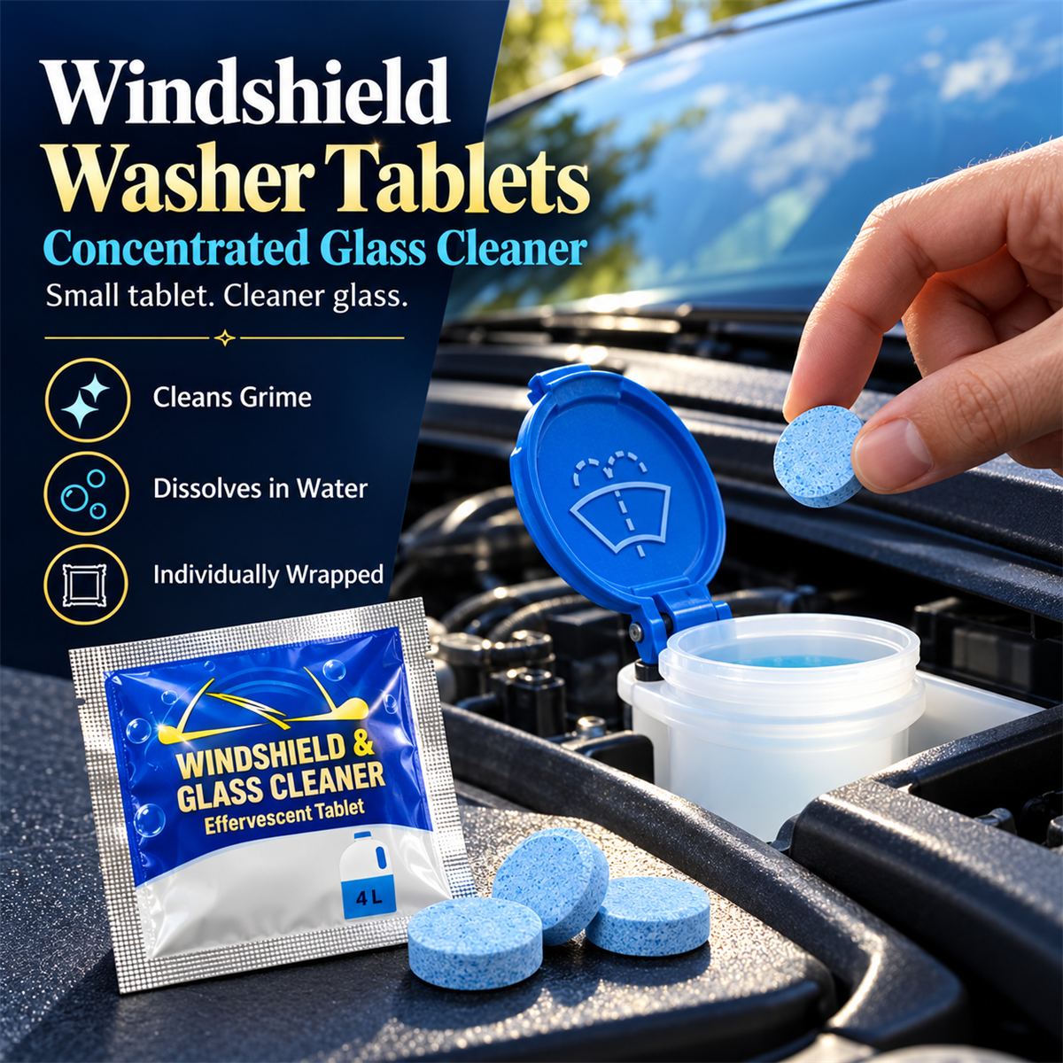 Car Windshield Washer Fluid Concentrate Tablets. Windshield Wiper Fluid 🚗💧