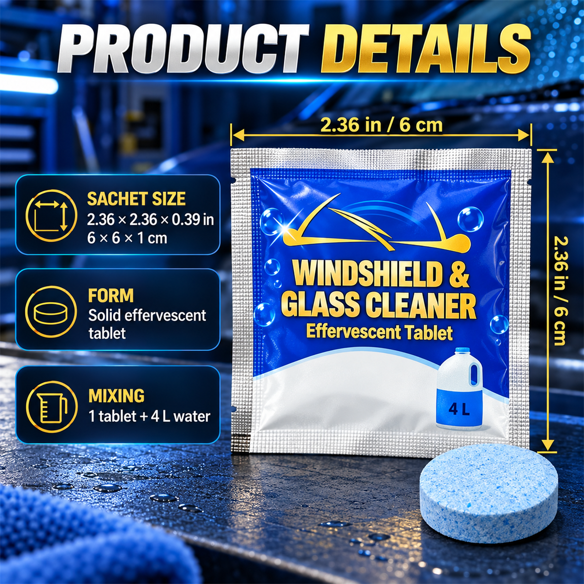 Car Windshield Washer Fluid Concentrate Tablets. Windshield Wiper Fluid 🚗💧
